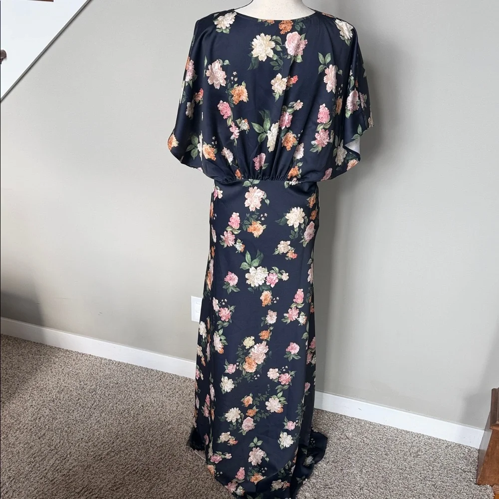 BHLDN Leila Deep-V Flutter Sleeve Gown - Picture 4 of 7